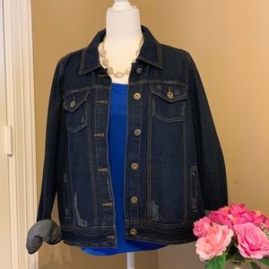 Forever 21 xl distressed jean jacket